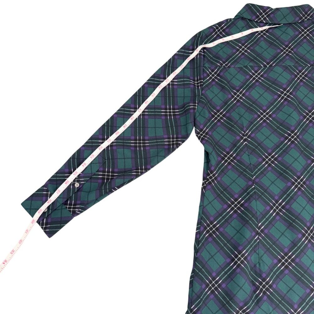 UNTUCKit Janice Plaid Shirt Dress Pleated Button Front Preppy Size 4 - Picture 8 of 12